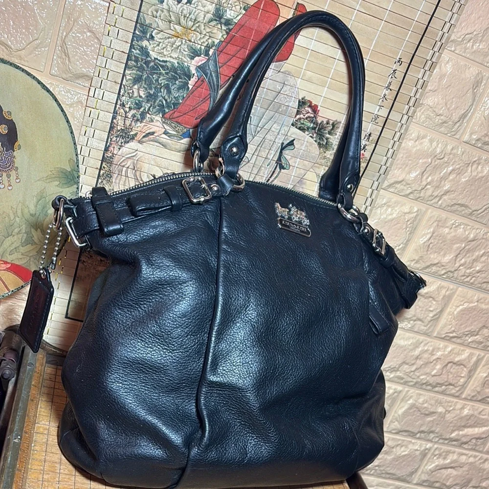 Coach Madison Lindsay Satchel Bag Black Leather from 2012
